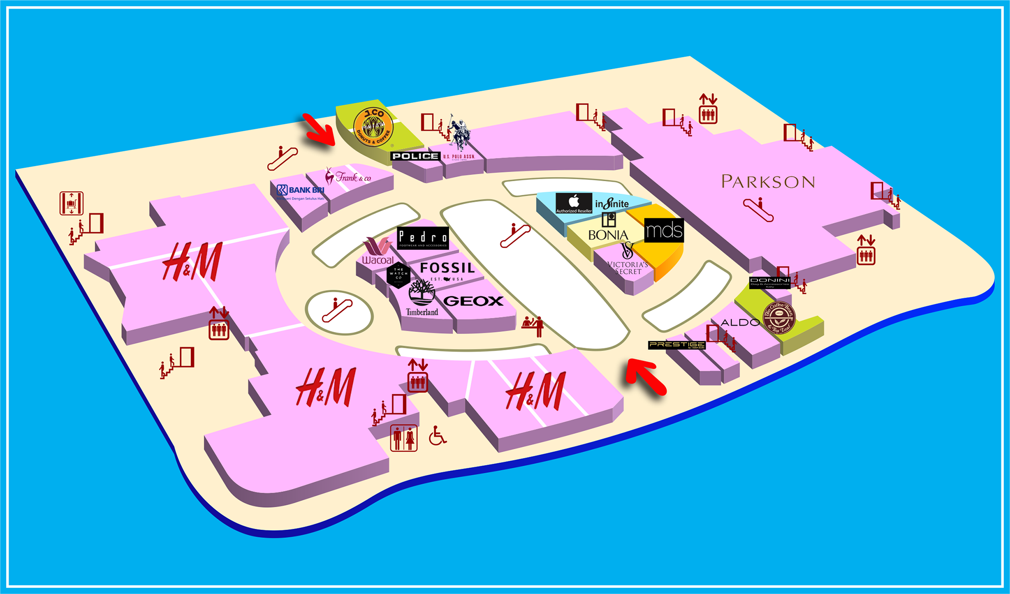 Click to view tenant logo on map. Double click to reset.
