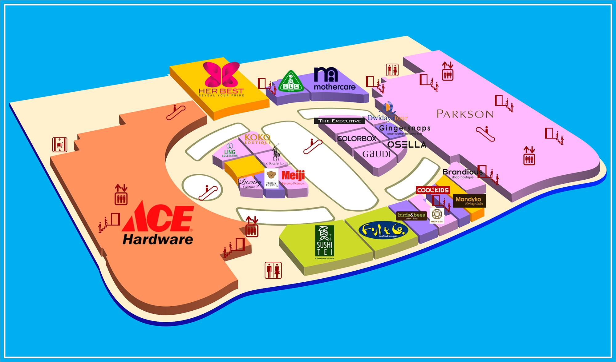 Click to view tenant logo on map. Double click to reset.