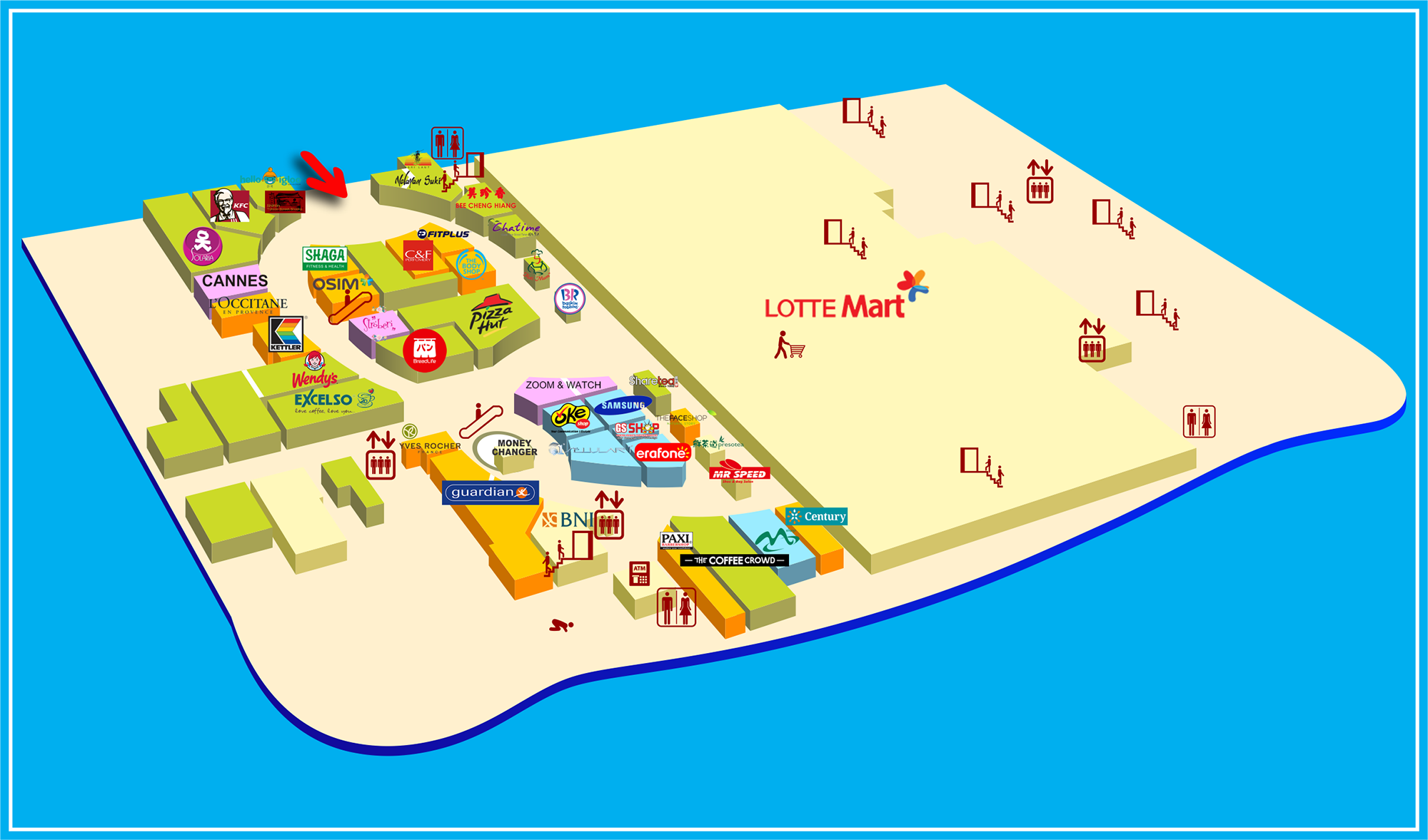 Click to view tenant logo on map. Double click to reset.